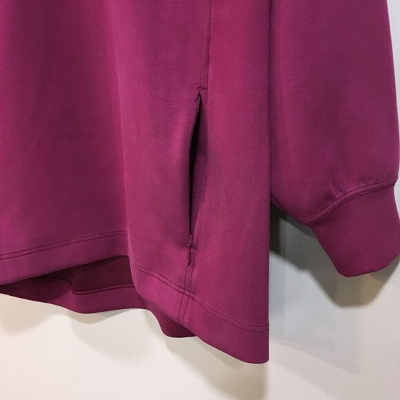 Lululemon Womens 6 Sweatshirt Top Funnel Neck Crossover Back Pink Berry Pocket - Picture 4 of 12